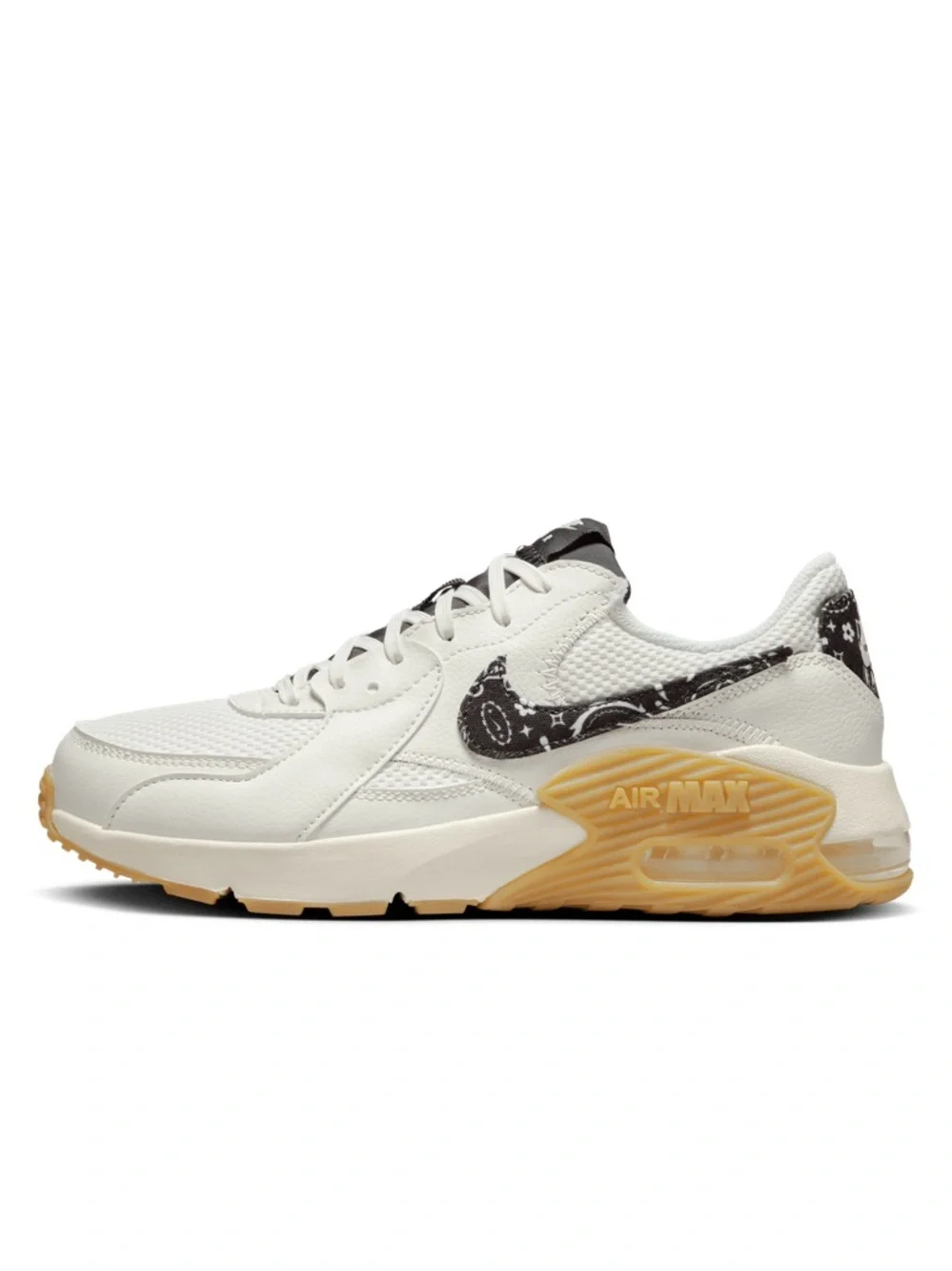 Nike Air Max Excee Sail Black Paisley Sneakers Women’s 8.5 White Gum Sole